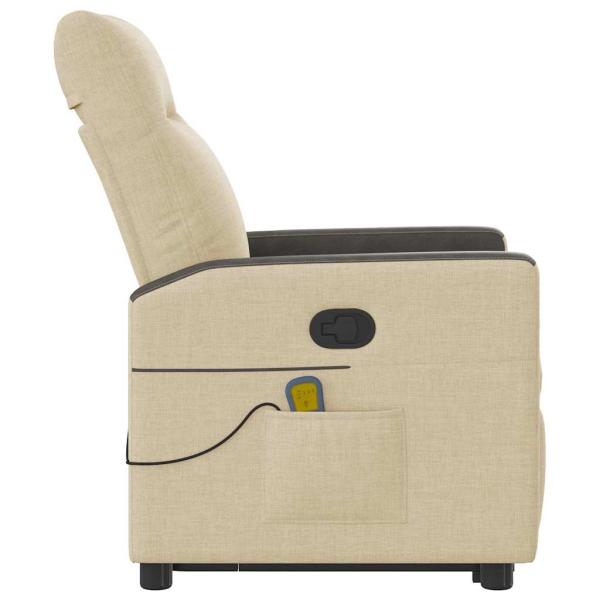 Massagesessel mit Aufstehhilfe Creme Stoff