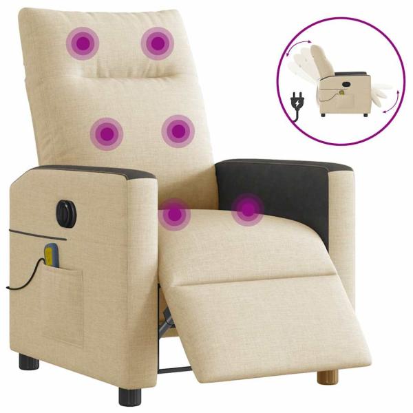 ARDEBO.de - Massagesessel Elektrisch Creme Stoff