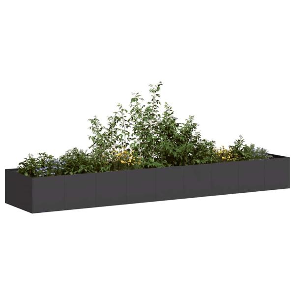 ARDEBO.de - Pflanzkübel Schwarz 360x80x40 cm Stahl