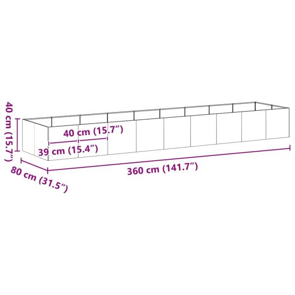 Pflanzkübel Rostig 360x80x40 cm Wetterfester Stahl