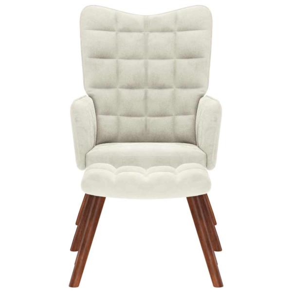 Relaxsessel mit Hocker Creme Samt