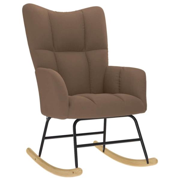 ARDEBO.de - Schaukelstuhl Braun Stoff