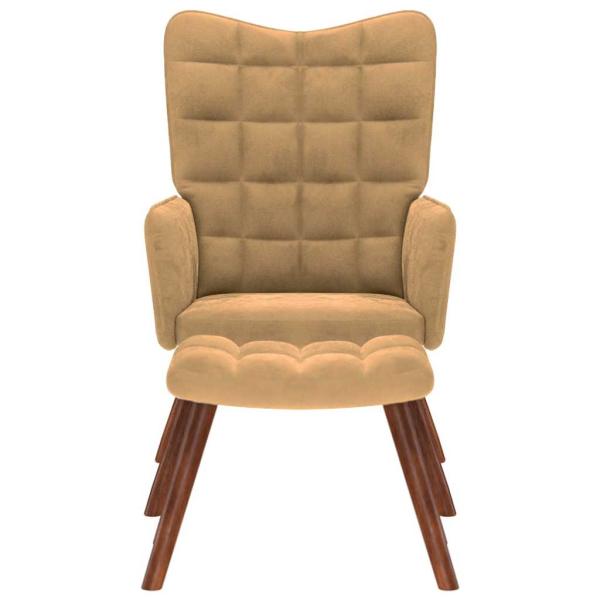 Relaxsessel mit Hocker Braun Samt