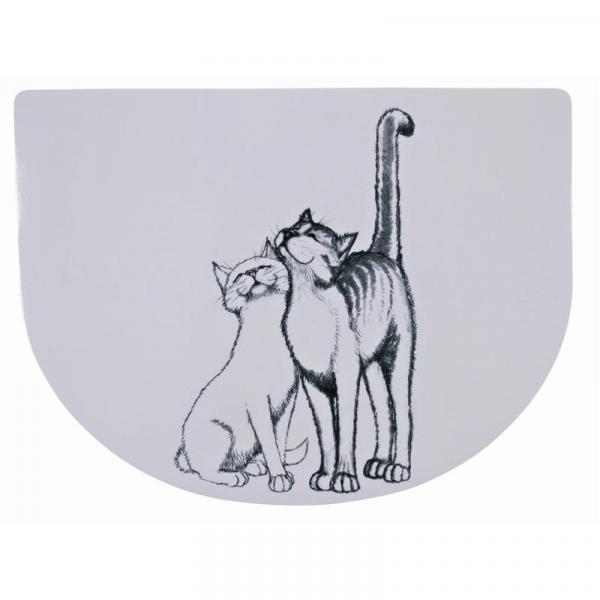 ARDEBO.de Trixie Napfunterlage Schmusekatzen 40 × 30 cm, weiß