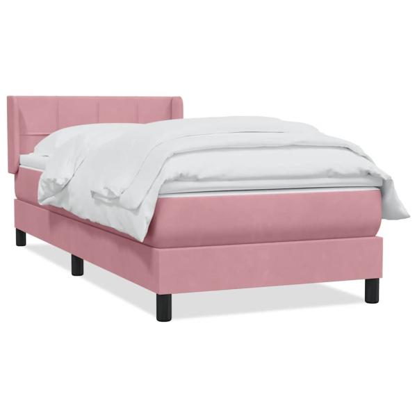 Boxspringbett mit Matratze Rosa 80x220 cm Samt