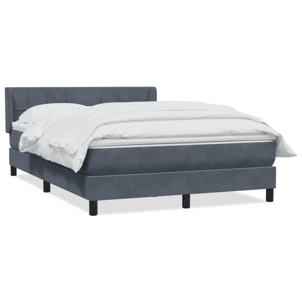 Boxspringbett mit Matratze Dunkelgrau 140x220 cm Samt