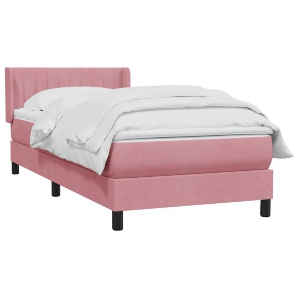Boxspringbett mit Matratze Rosa 80x220 cm Samt