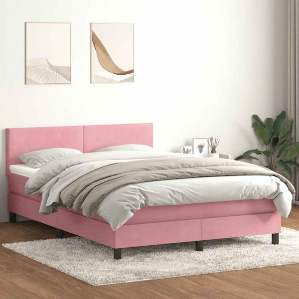 ARDEBO.de - Boxspringbett mit Matratze Rosa 160x210 cm Samt