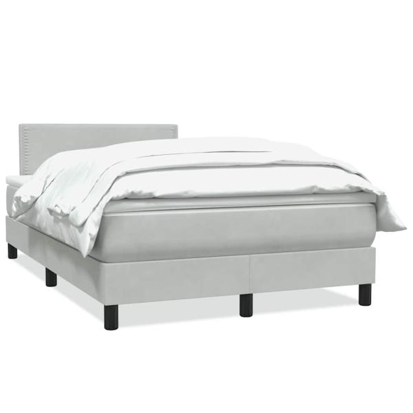 Boxspringbett mit Matratze Hellgrau 120x210 cm Samt
