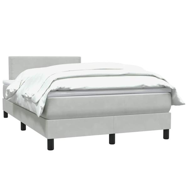 Boxspringbett mit Matratze Hellgrau 120x210 cm Samt