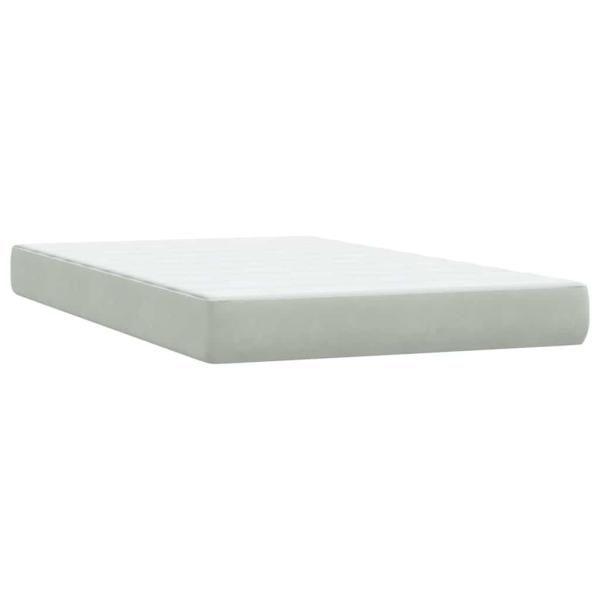 Boxspringbett mit Matratze Hellgrau 120x210 cm Samt