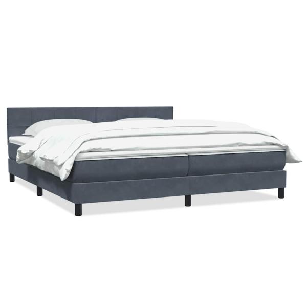 Boxspringbett mit Matratze Dunkelgrau 180x210 cm Samt