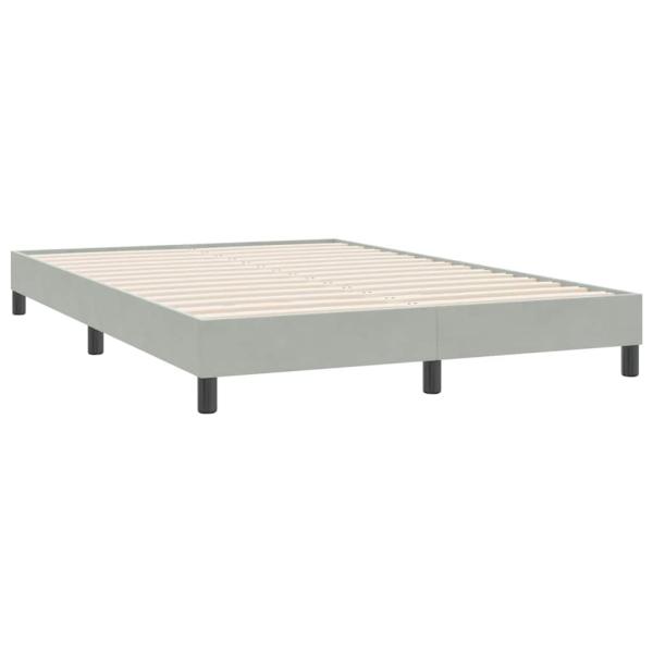 Boxspringbett mit Matratze Hellgrau 160x220 cm Samt