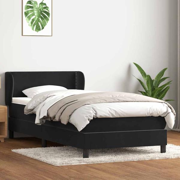 ARDEBO.de - Boxspringbett mit Matratze Schwarz 80x220 cm Samt