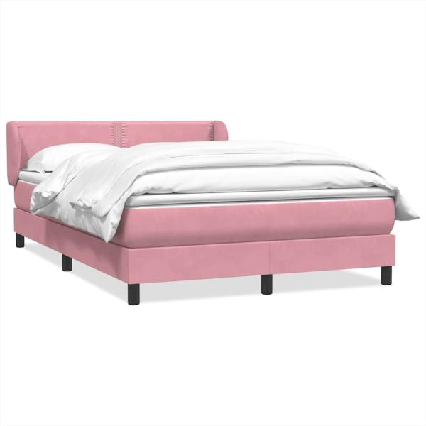 Boxspringbett mit Matratze Rosa 160x210 cm Samt