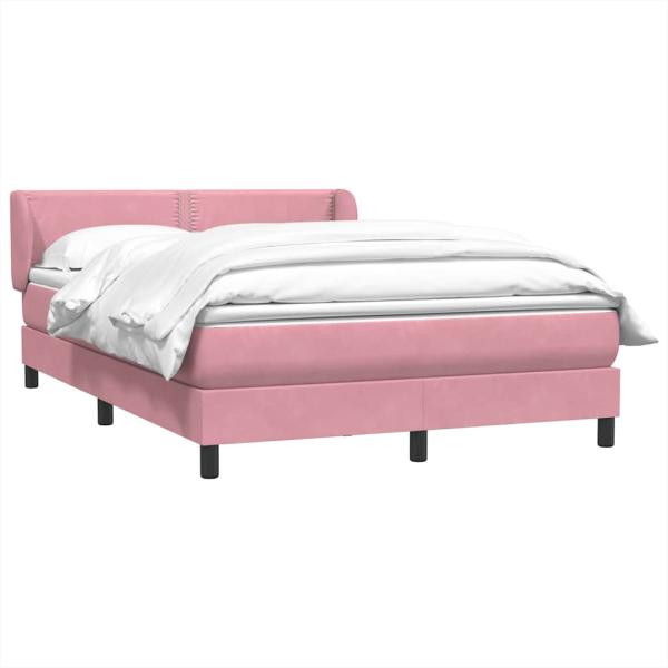 Boxspringbett mit Matratze Rosa 160x210 cm Samt