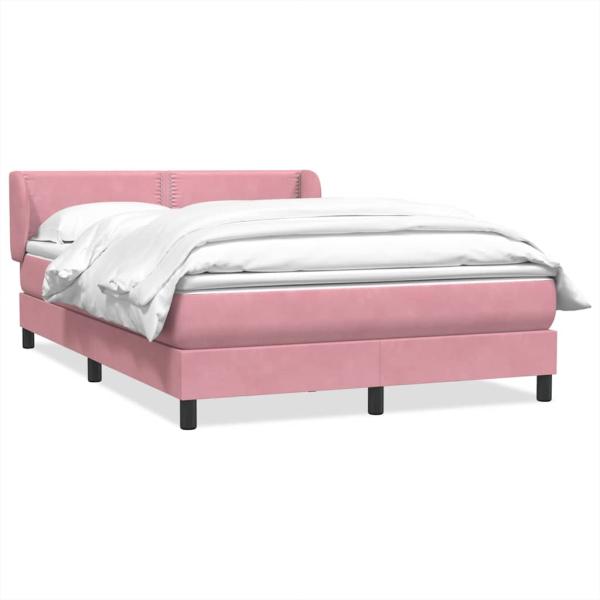Boxspringbett mit Matratze Rosa 160x220 cm Samt