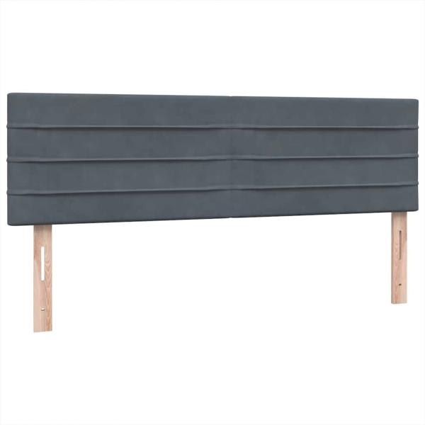 Boxspringbett mit Matratze Dunkelgrau 140x210 cm Samt