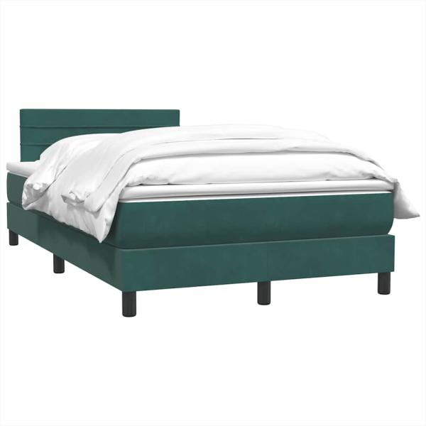ARDEBO.de - Boxspringbett mit Matratze Dunkelgrün 120x220 cm Samt