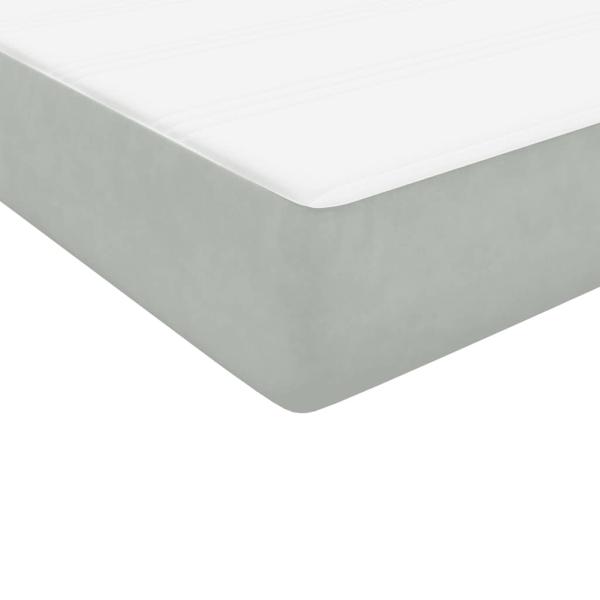 Boxspringbett mit Matratze Hellgrau 80x220 cm Samt