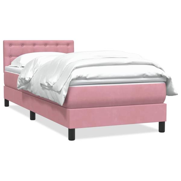 Boxspringbett mit Matratze Rosa 80x220 cm Samt