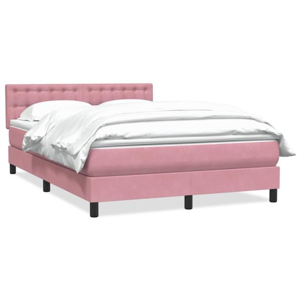 Boxspringbett mit Matratze Rosa 140x210 cm Samt
