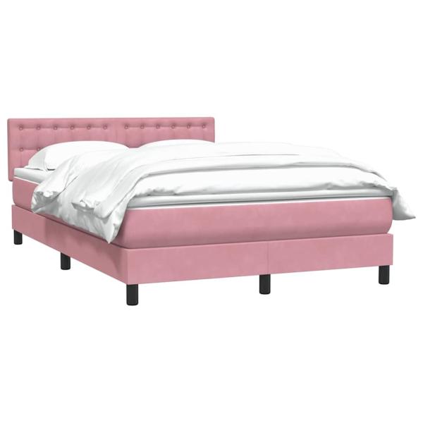 Boxspringbett mit Matratze Rosa 140x210 cm Samt