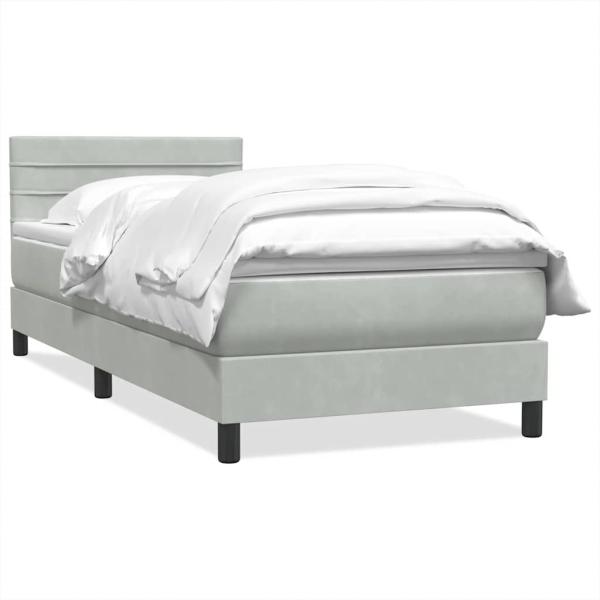 Boxspringbett mit Matratze Hellgrau 80x210 cm Samt