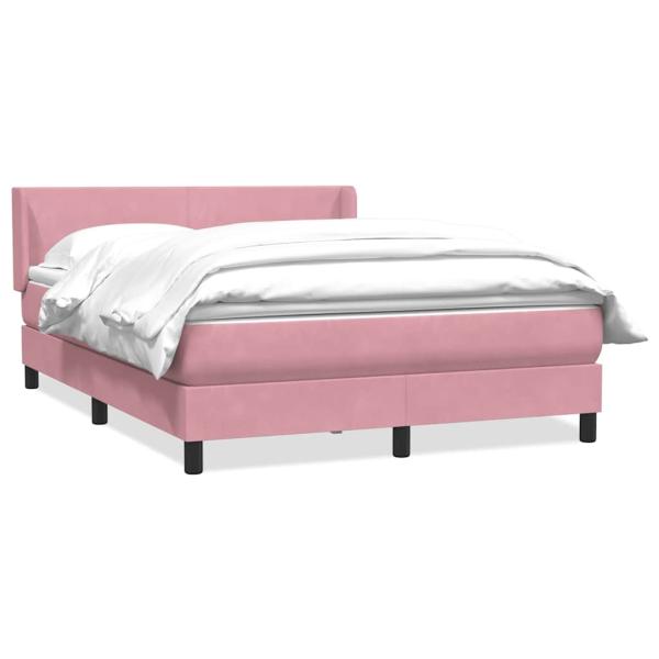 Boxspringbett mit Matratze Rosa 140x210 cm Samt