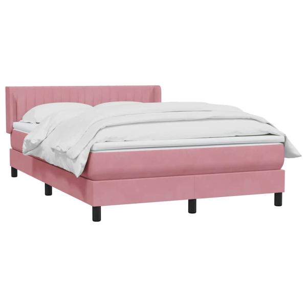 Boxspringbett mit Matratze Rosa 140x210 cm Samt