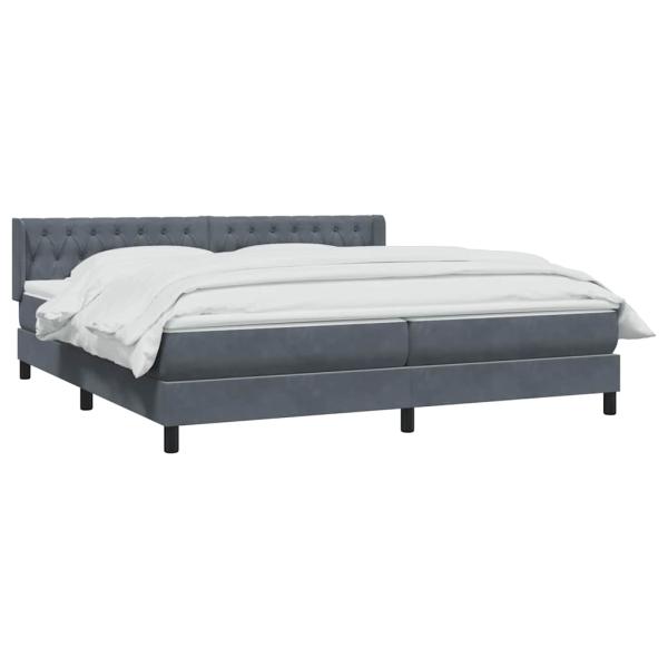 Boxspringbett mit Matratze Dunkelgrau 180x210 cm Samt