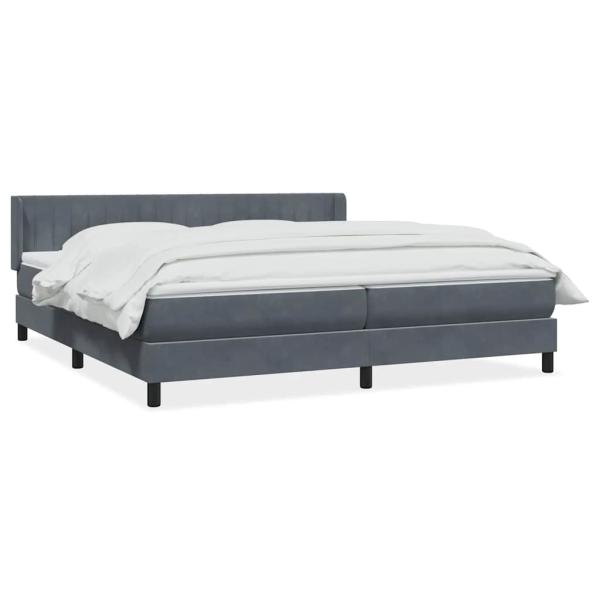 Boxspringbett mit Matratze Dunkelgrau 180x210 cm Samt