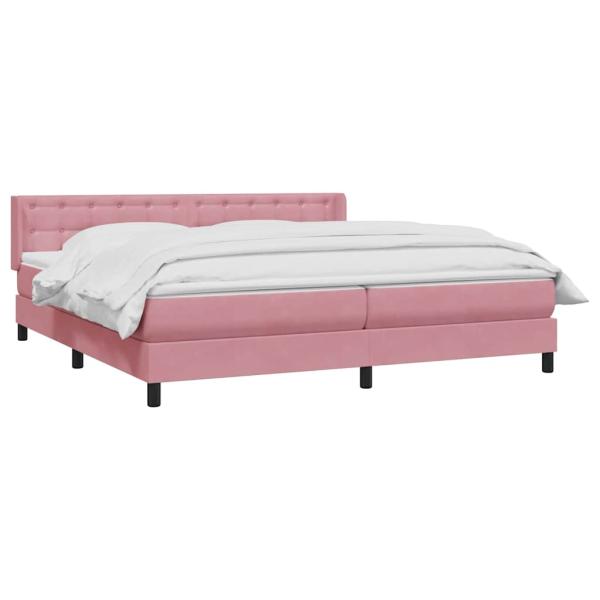 Boxspringbett mit Matratze Rosa 180x210 cm Samt