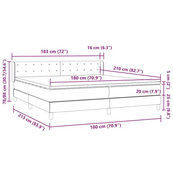 Boxspringbett mit Matratze Rosa 180x210 cm Samt
