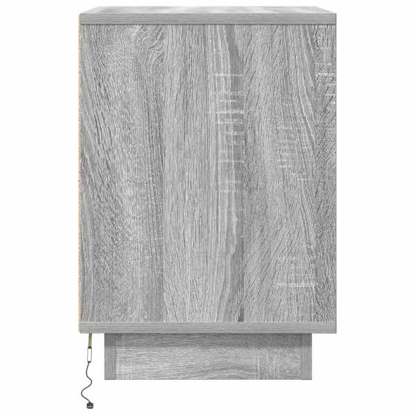 Nachttische mit LED-Leuchten 2 Stk. Grau Sonoma 38x34x50 cm