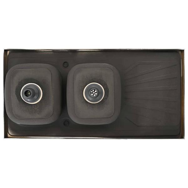 Doppelspüle Silbern 1200x600x155 mm Edelstahl