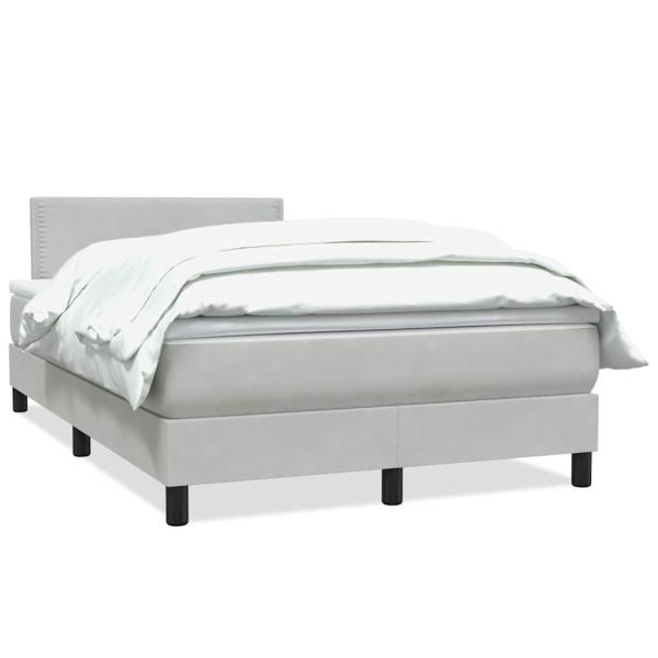 Boxspringbett mit Matratze Hellgrau 120x220 cm Samt
