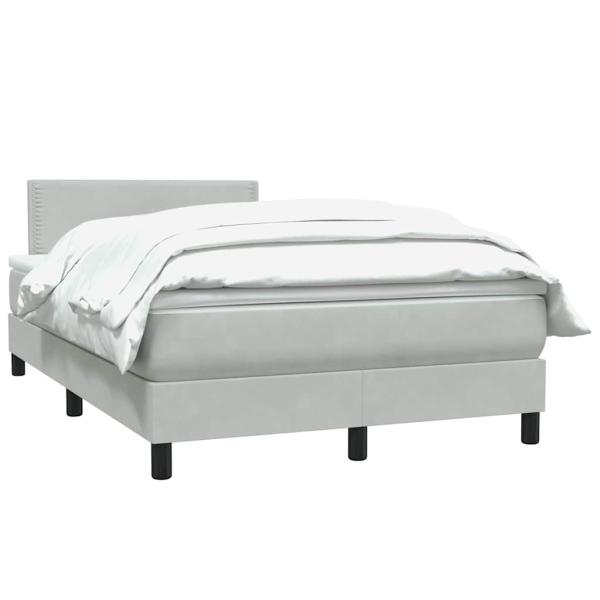 Boxspringbett mit Matratze Hellgrau 120x220 cm Samt