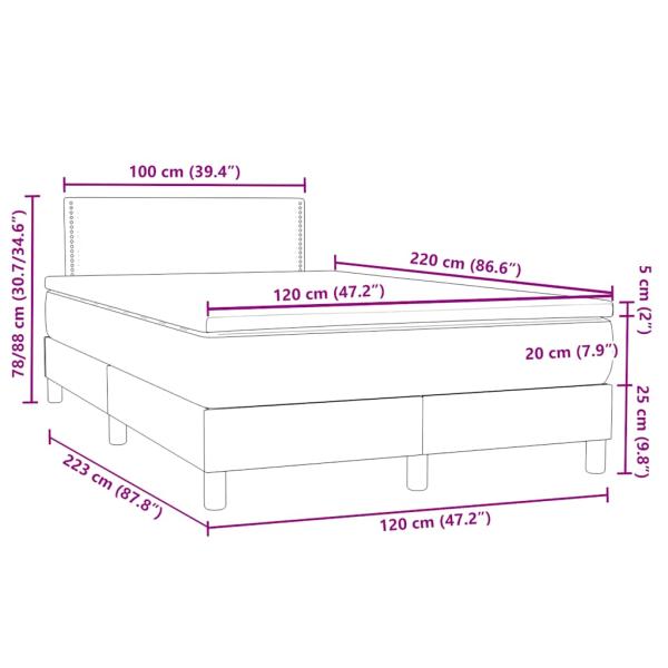 Boxspringbett mit Matratze Rosa 120x220 cm Samt