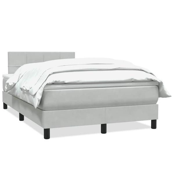 Boxspringbett mit Matratze Hellgrau 120x220 cm Samt