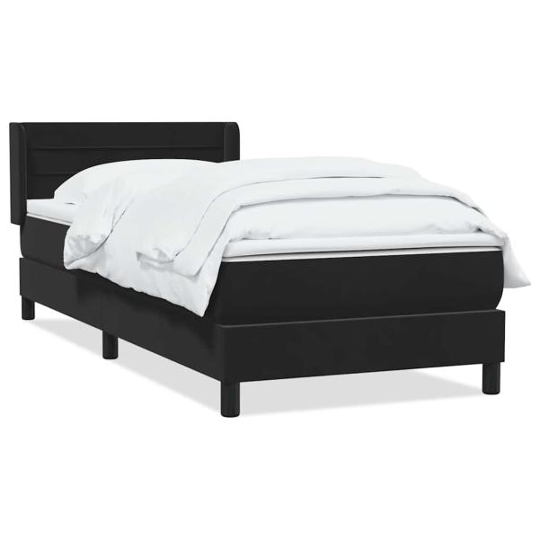 Boxspringbett mit Matratze Schwarz 80x220 cm Samt