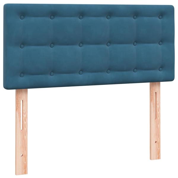 Boxspringbett mit Matratze Dunkelblau 90x220 cm Samt