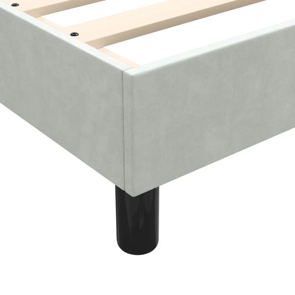 ARDEBO.de - Boxspringbett mit Matratze Hellgrau 160x220 cm Samt