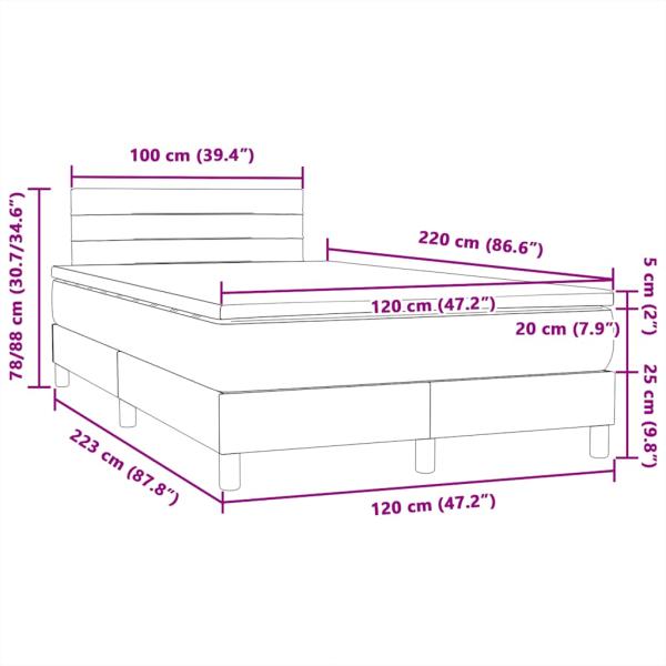 Boxspringbett mit Matratze Schwarz 120x220 cm Samt