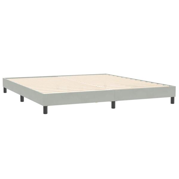 Boxspringbett mit Matratze Hellgrau 180x210 cm Samt