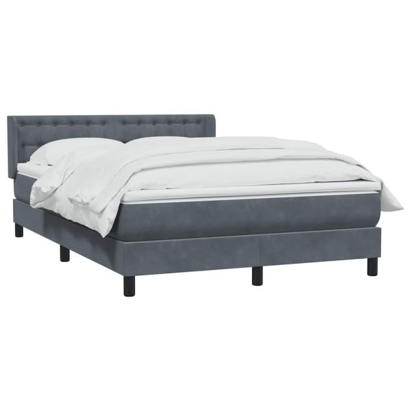 Boxspringbett mit Matratze Dunkelgrau 140x210 cm Samt