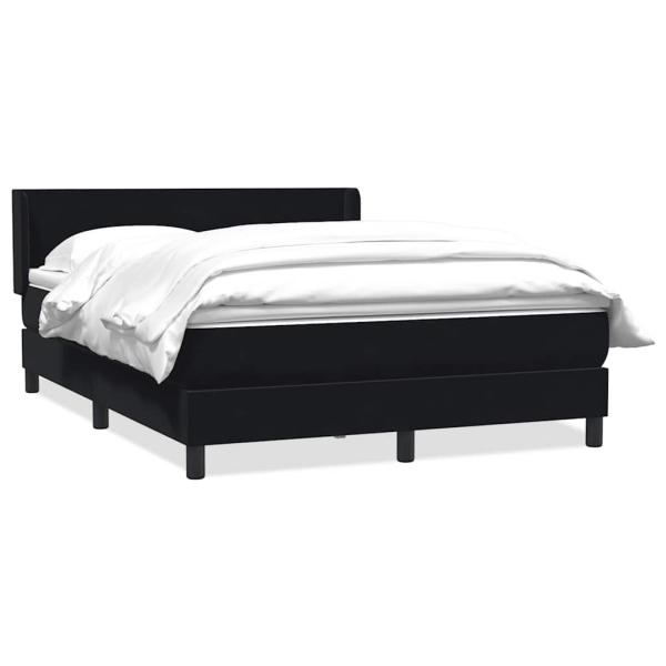 Boxspringbett mit Matratze Schwarz 160x210 cm Samt