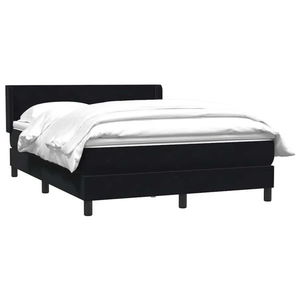 Boxspringbett mit Matratze Schwarz 160x210 cm Samt