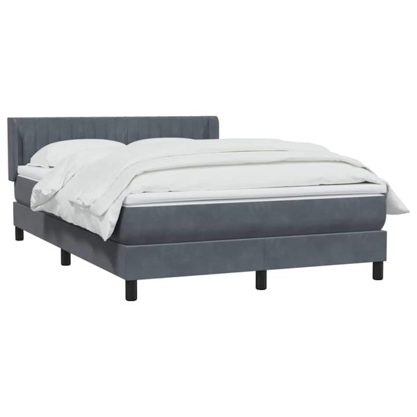 Boxspringbett mit Matratze Dunkelgrau 140x210 cm Samt