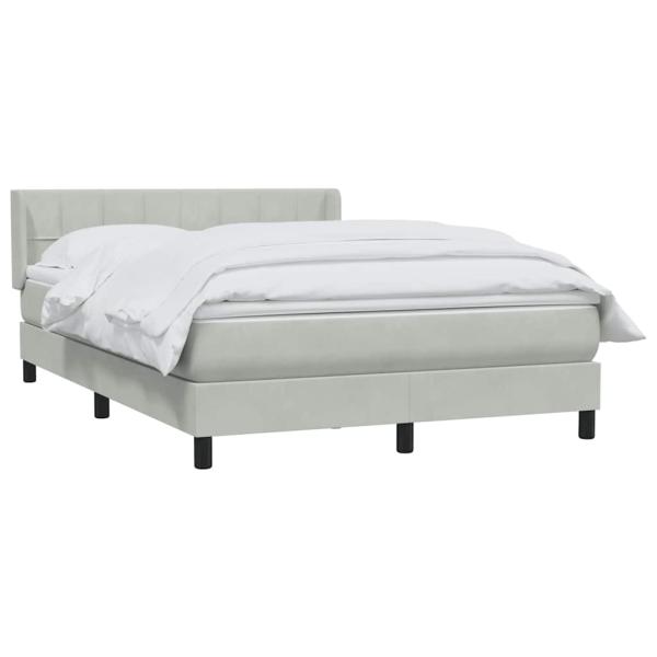 Boxspringbett mit Matratze Hellgrau 160x220 cm Samt